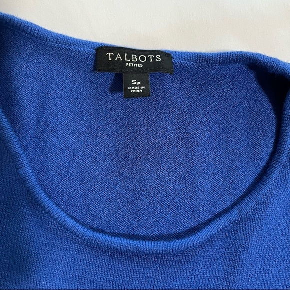 Talbots SP Blouse Long Sleeve Blue Women Flowy Hem - Picture 10 of 16